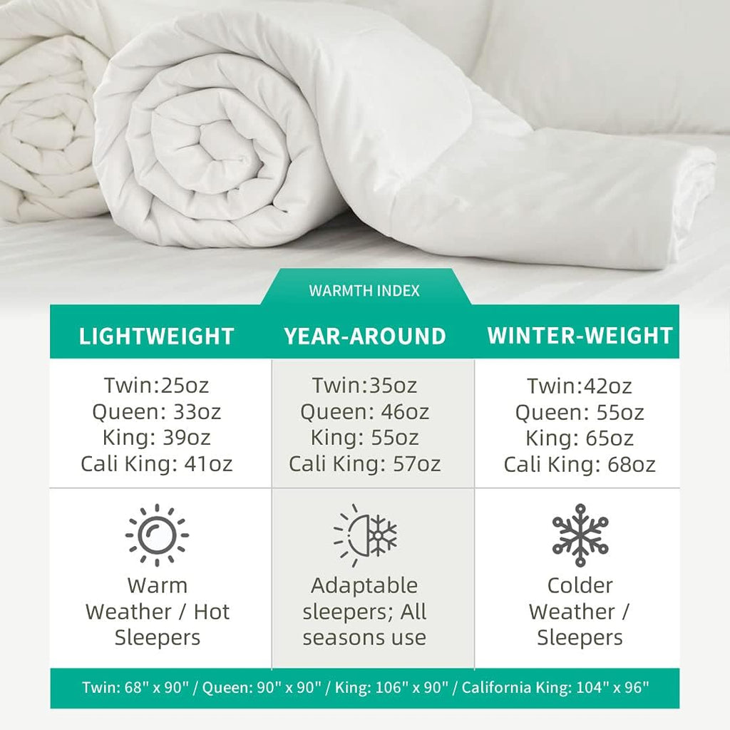 Luxury All Season Down Feather Fibers Comforter Full/Queen Duvet Insert