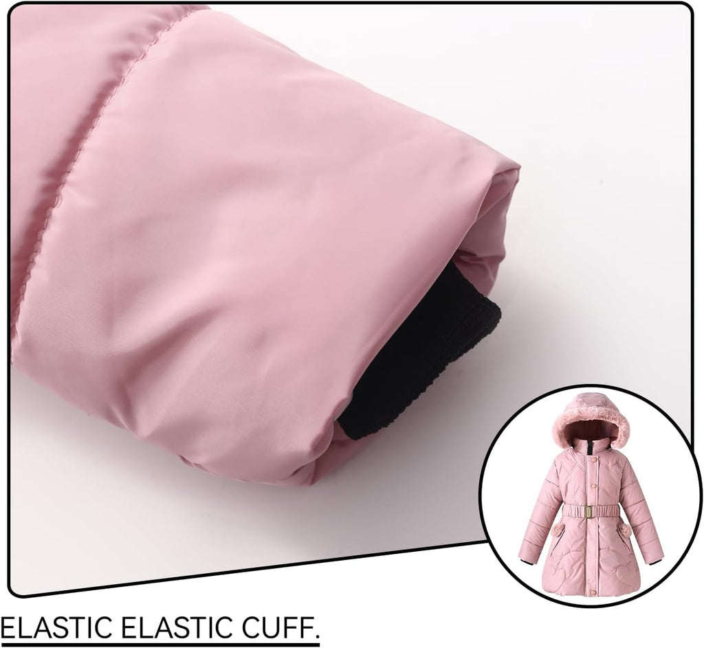 Girl Winter Dress Coats Hooded Fleece Jacket Kid Padded Heavy Parka