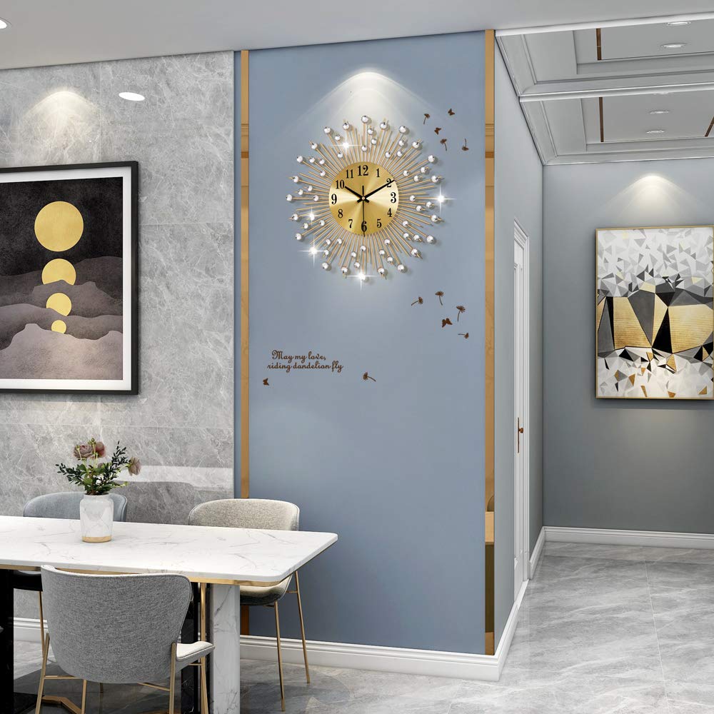 Large Wall Clocks Decor Modern Gold Silent Clock