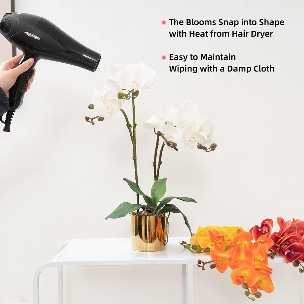 Artificial Orchid Flower Plant 19.7'' Real Touch Faux Orchids in Vase