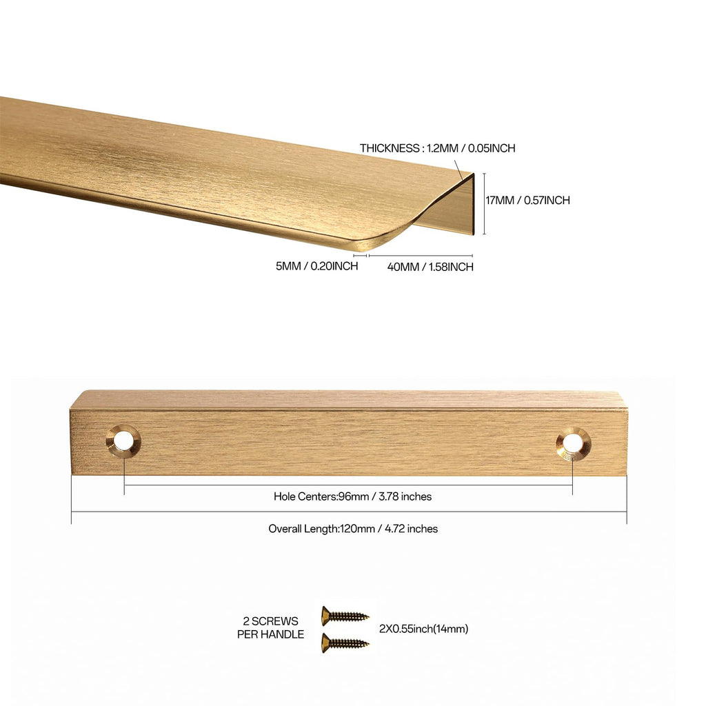 Finger Pulls for Cabinet Drawer Wardrobe(2,Laskine,120mm/4.72inch)