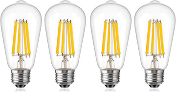 Vintage ST58/ST19 12W LED Edison Bulbs LED Filament Bulb 120W Equivalent Dimmable 2700K Warm White 1500LM, Bulbs