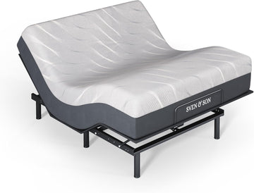Sven and Son Essential Adjustable Bed Base (Frame) + 14 inch Hybrid Spring Matt (Medium Soft), Easy Assembly, Head