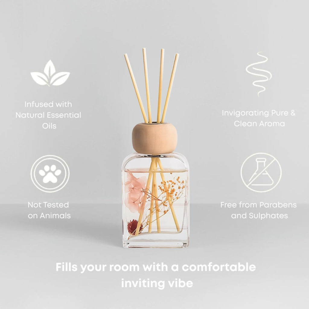 Reed Diffuser Set Gardenia Floral, 3.4 fl oz - Elegant Home Fragrance with Sticks - Long-Lasting Scented Oil Reed - Set of 34