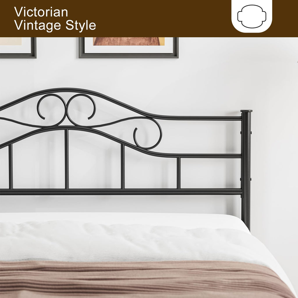 Farmhouse Metal Headboard Only, Height Adjustable, Black