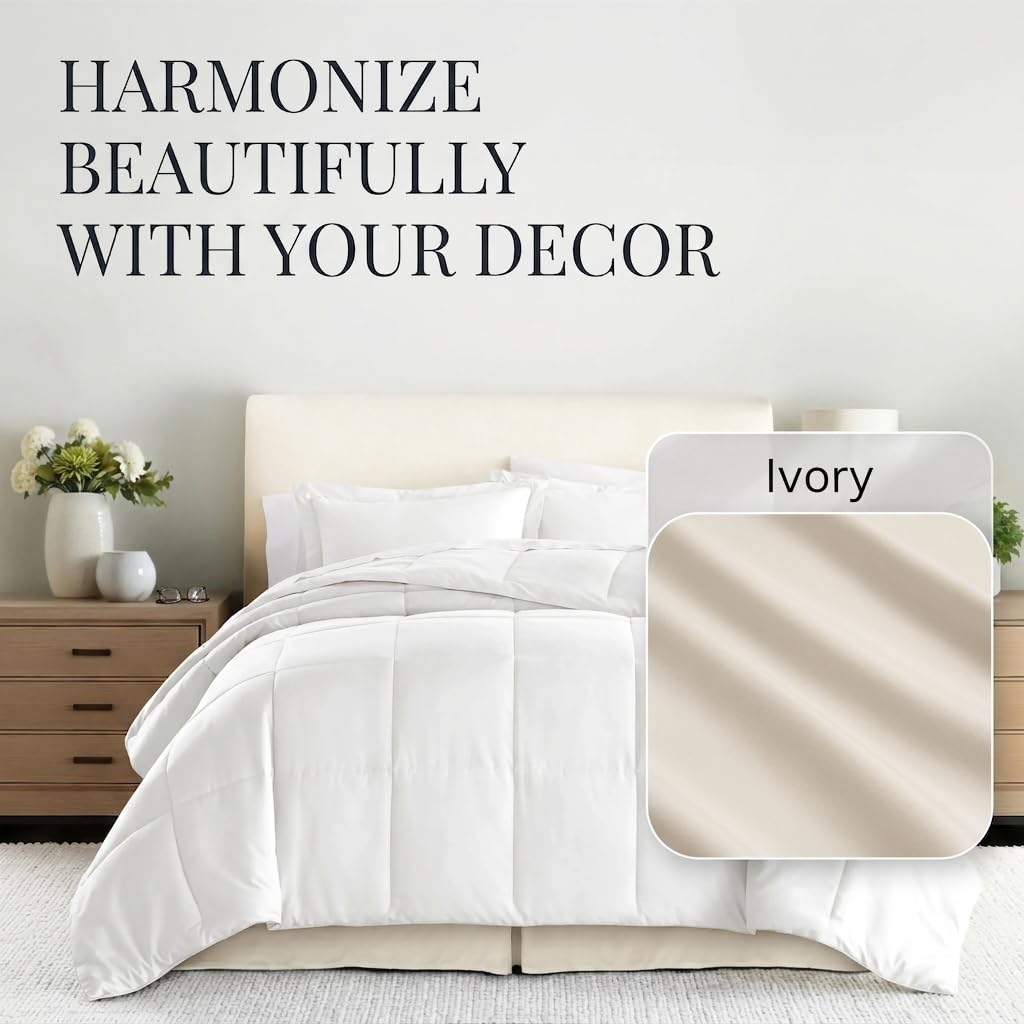 Bed Skirt - Ultra Soft Microfiber - Easy Fit with 14 Inch Tailored Drop - Hotel Quality, Shrinkage & Fade Resistant