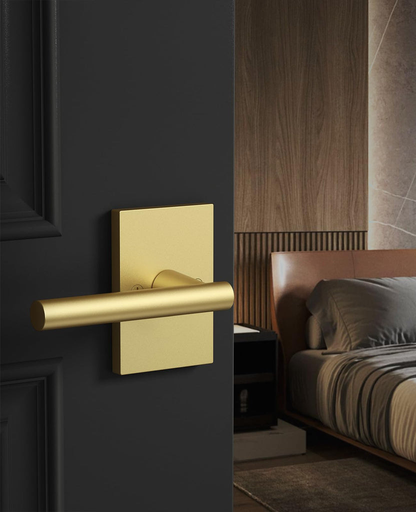 10 Pack Brushed Gold Passage Interior Door Handles