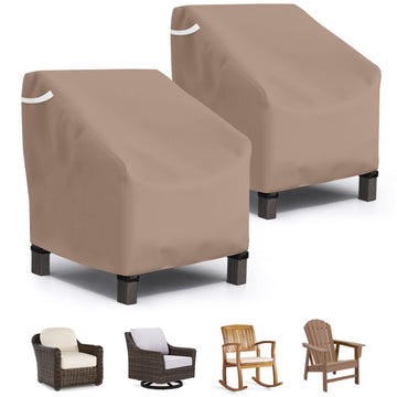 Patio Outdoor Chair Covers 2 Pack, Outdoor Furniture Covers Waterproof Adapter for Lawn Lounge Seat, Wicker, Swivel