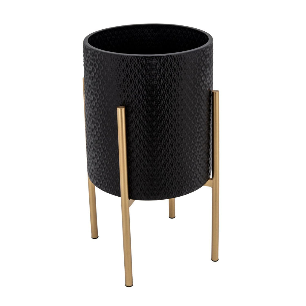 Decorative Flower Pots with Metal Stand Decor - Modern Planters, and Living Room Decor - Indoor and Outdoor Pots for
