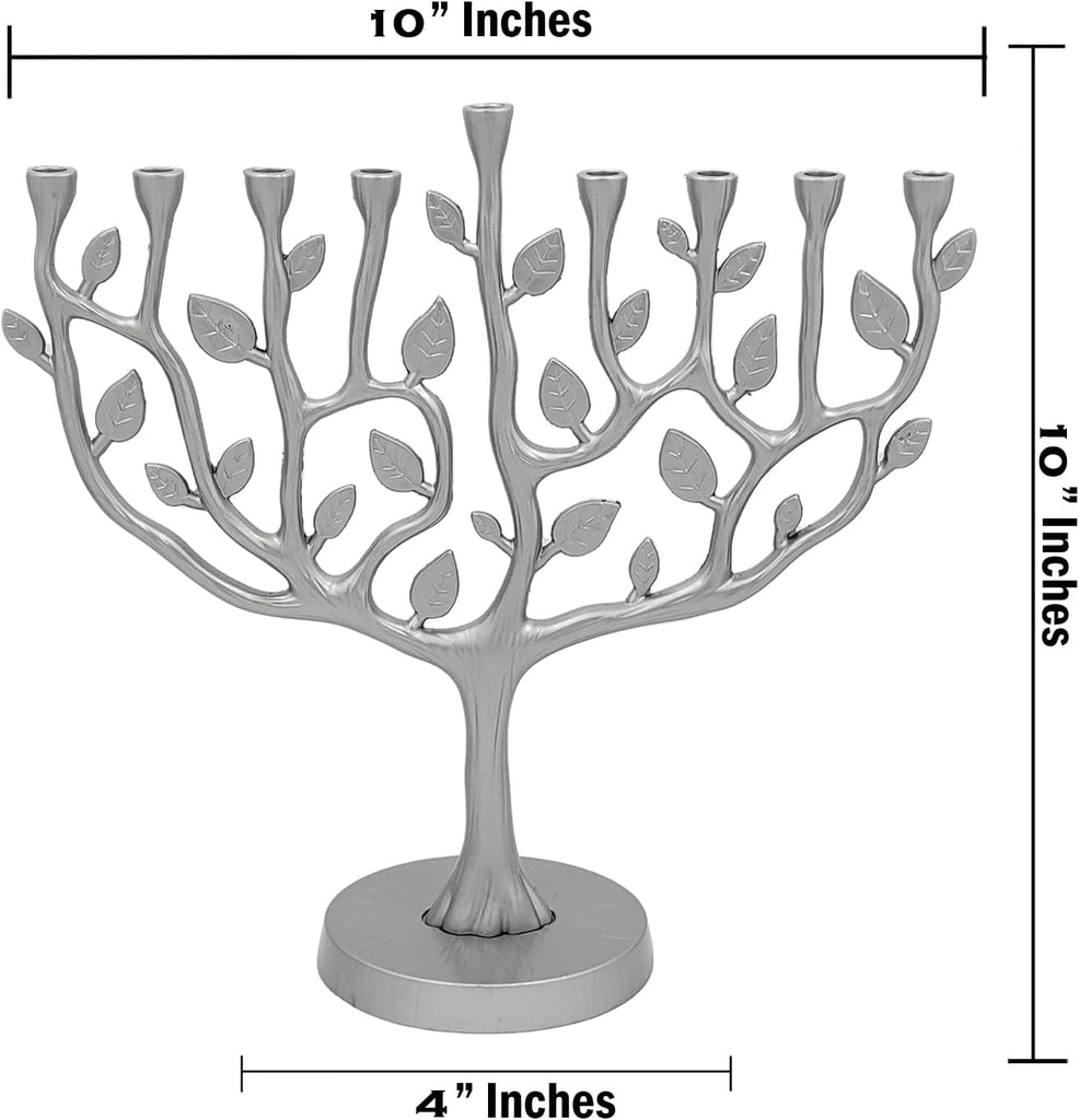 Hanukkah Large Tree of Life, Pewter Finish 11 Inches Long