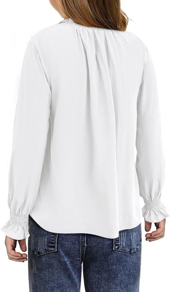 Girls Dress Shirt Long Sleeve Blouse Fall Tops