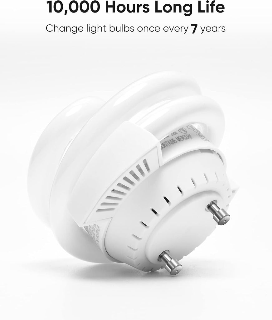 UL-Listed 13W T3 Spiral GU24 CFL Light Bulb 2700K Soft White 2Pack