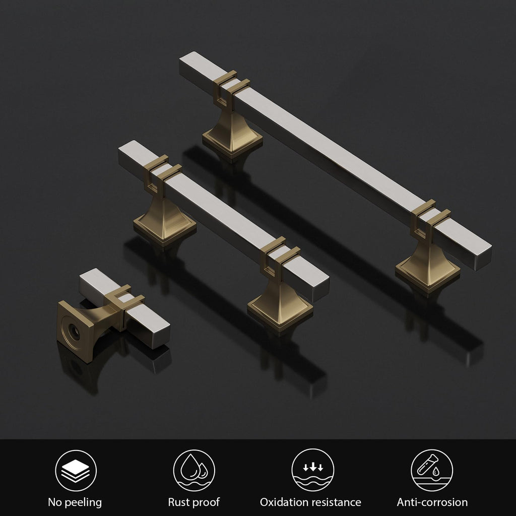 30 Pack 5 Inch Brushed Nickel and Champagne Bronze Cabinet Pulls