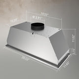 30 Inch Stainless Steel Wall Mount Range Hood 860 CFM 4 Speed Gesture & Touch Control, LED Light Panels Dishwasher-Safe Baffle Filters, Ductless