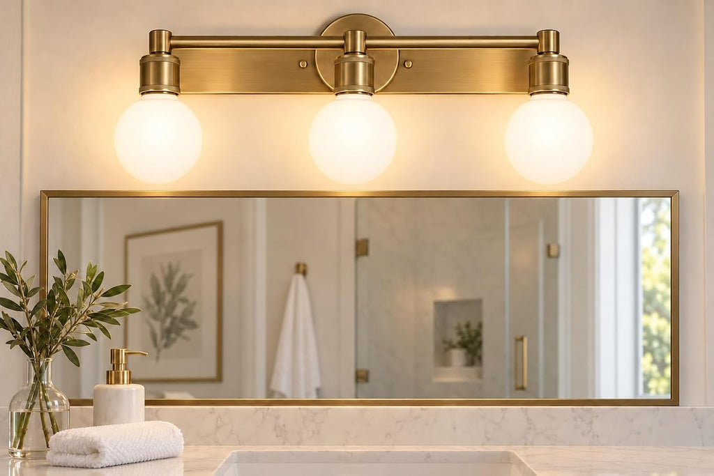 G25 Globe Vanity Light Bulbs, 40W Equivalent, 2700K Warm White, 90 CRI, 450 Lumens, Flicker Free Dimmable Bulbs