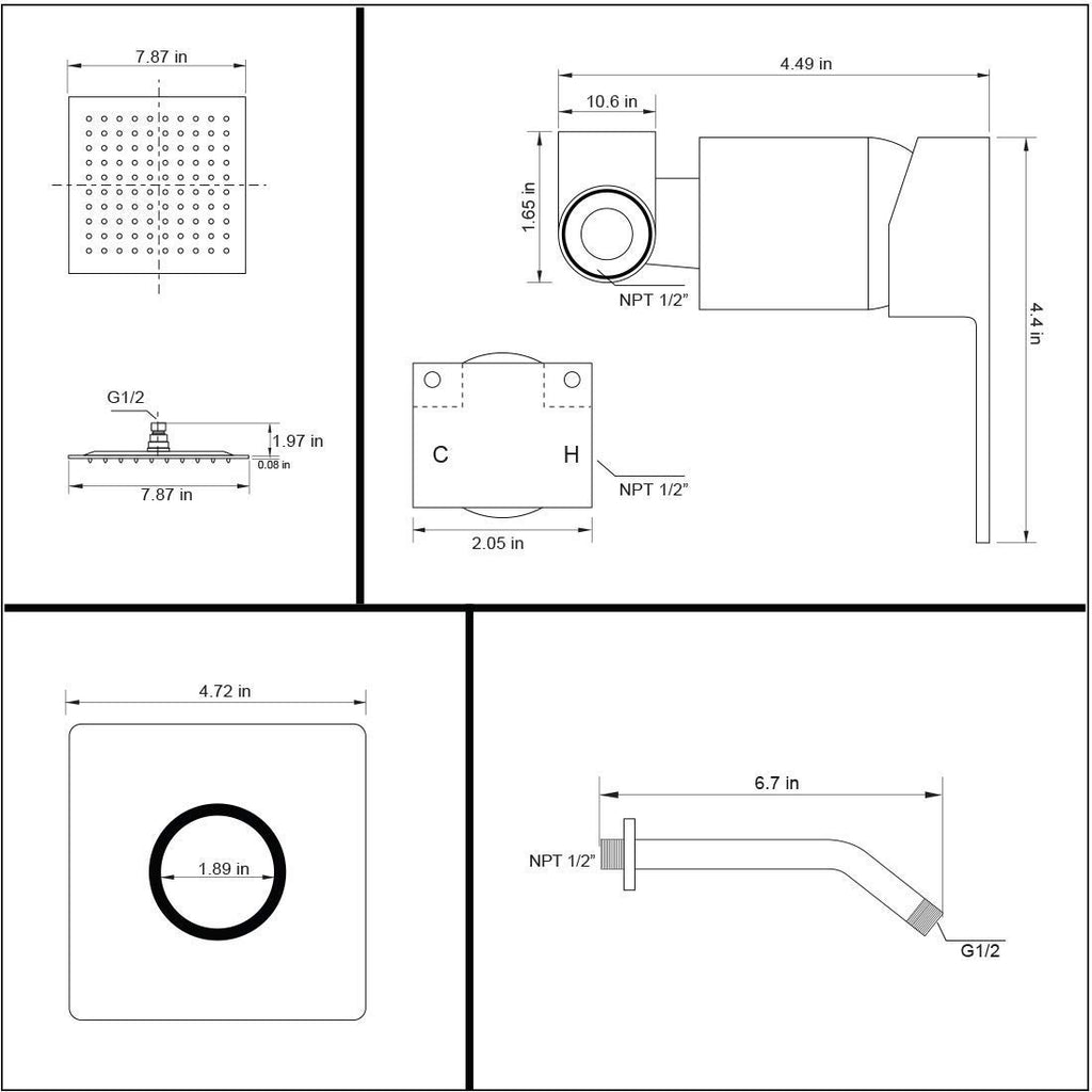 Oil Rubbed Bronze Shower Faucet Single Function Shower Trim Kit with Rough-in Valve Shower Set Bath Rainfall Shower