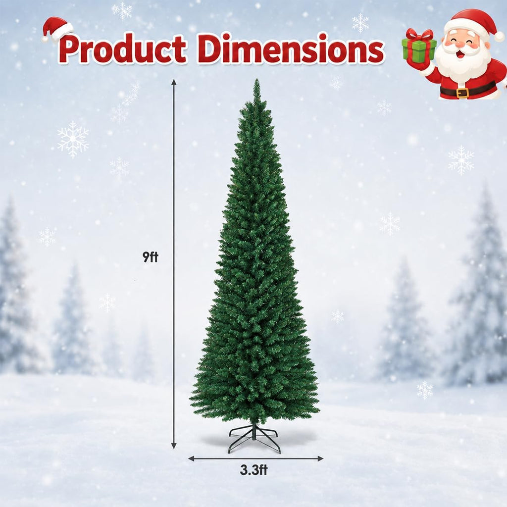 Unlit Pencil Christmas Tree, Slim Artificial Xmas Tree