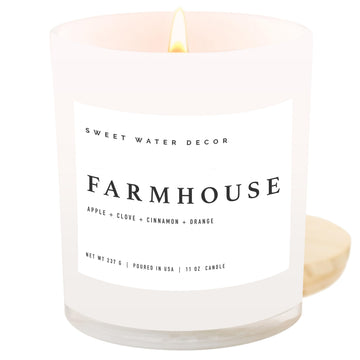 Soy Candle, 11oz White Jar, Cozy Fall Aroma
