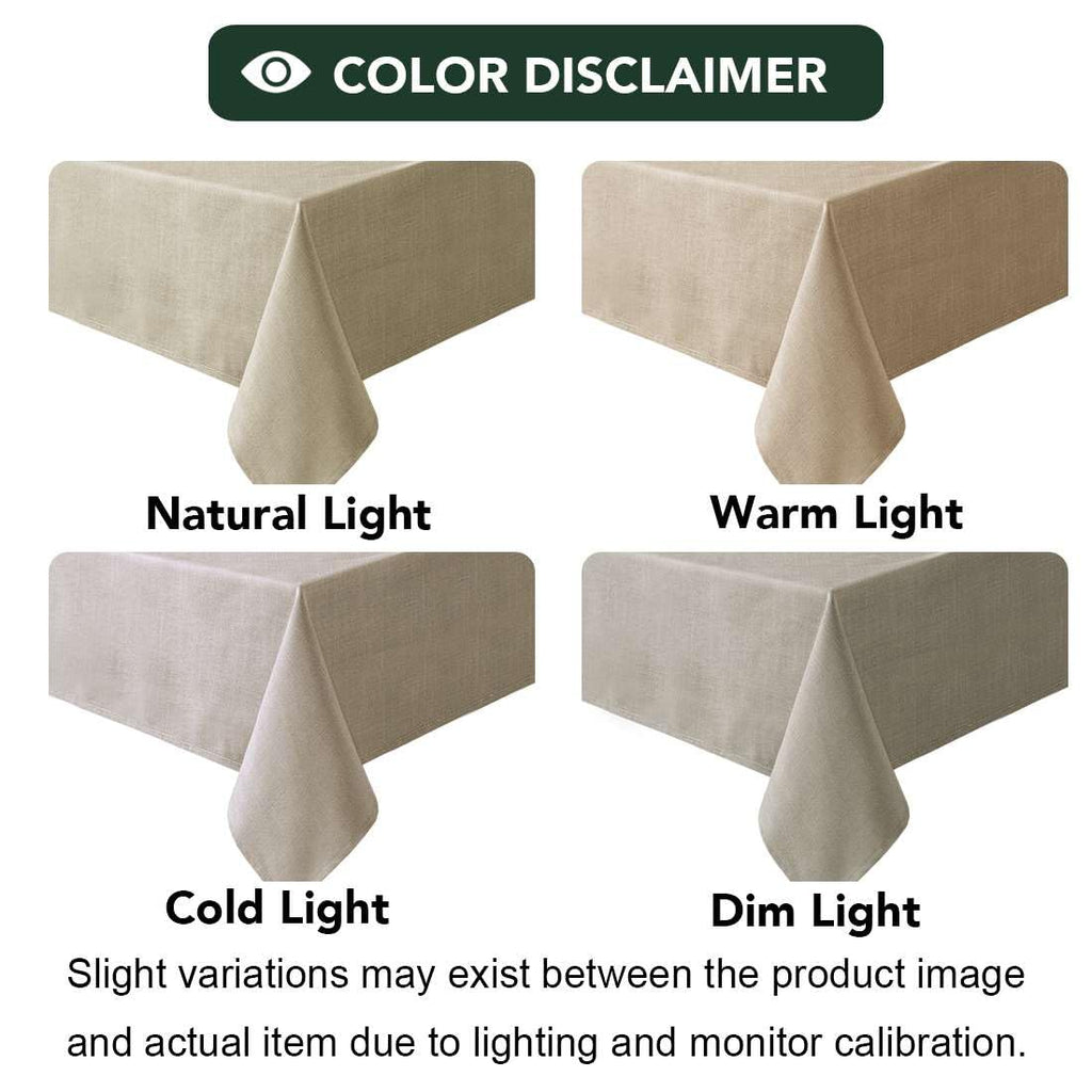 Linen Textured Table Cloths 60 x 120 Inch Premium Solid Tablecloth Spill-Proof Waterproof Table Cover for Dining