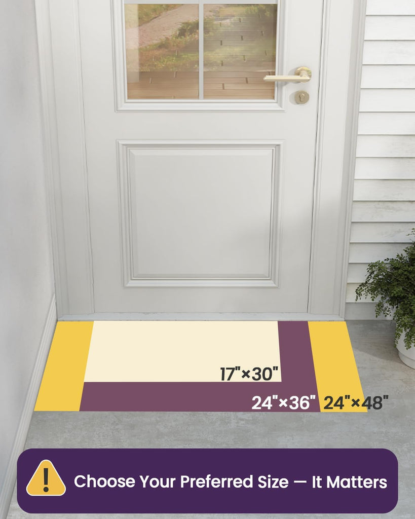 Front Door Mat Outside Entrance 24x36 Rubber Entry Doormat Black | Heavy Duty, Welcome Mats Non Slip, Dirt Trapper