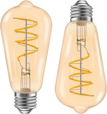 Vintage LED Edison Bulbs 60W Equivalent, 2200K Amber Light Bulbs