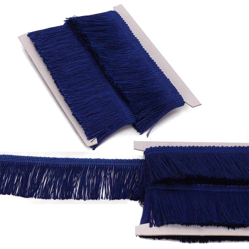 Trim Tassel Lace 2.5Inch Width 5 Yards Long for Clothes Accessories Latin Wedding Dress and DIY Lamp Shade Decoration