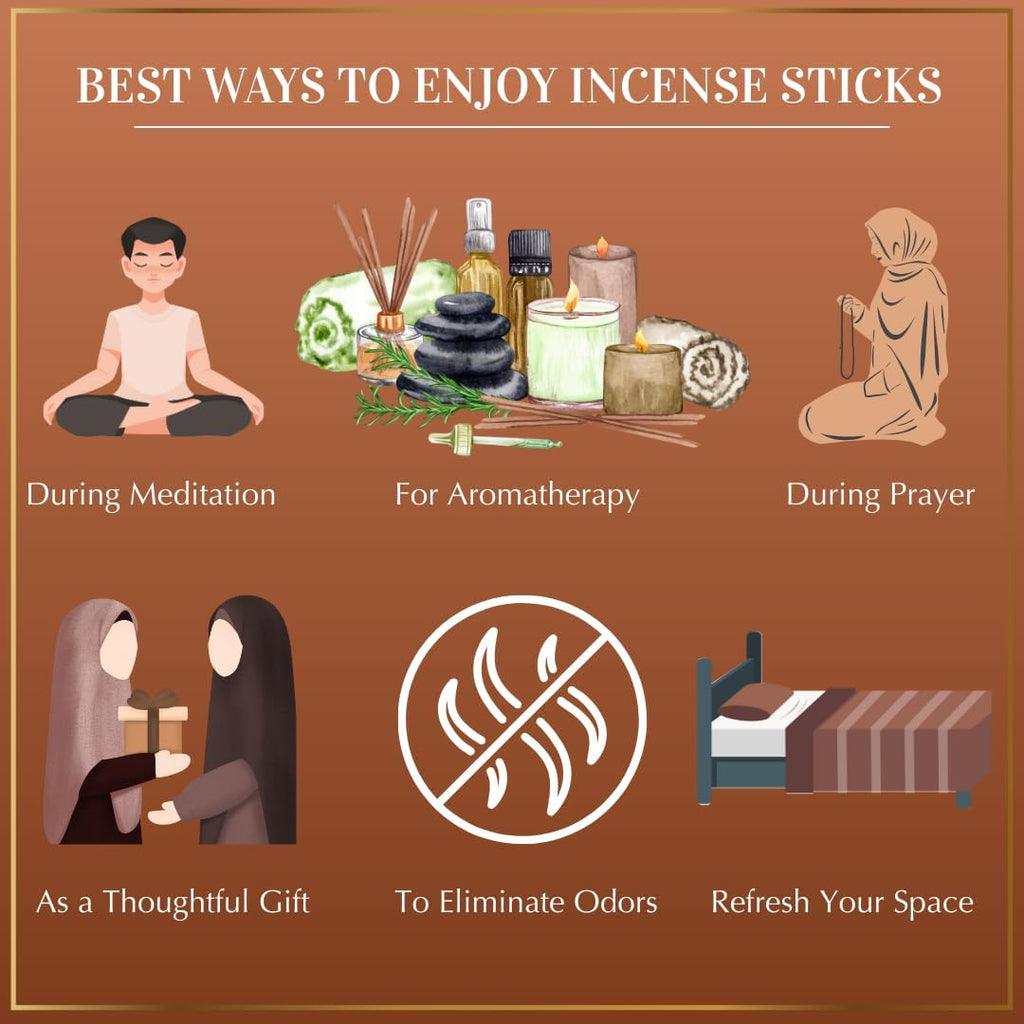 Arabian Oud Incense Sticks Gift Set|90 bakhoor Sticks & Holder - Set of 3
