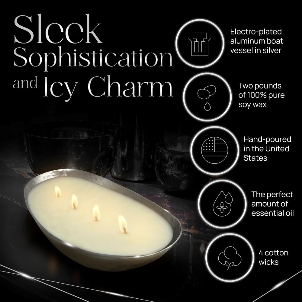 Bowl Candle Co. Luxury Candle - Scented Luxury Candles, 12x5x2 Inch Vessel for Women and Men, Fancy 4 Wick for All