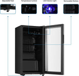 Beverage Refrigerator, 3.2 Cu.ft Mini Fridge with Double Glass Door, Cooler for 