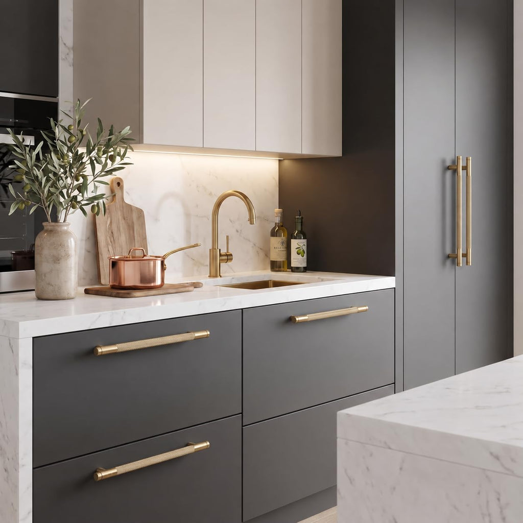 18 Inch(457mm) Drawer Appliance Handles Knurled Champagne Bronze Cabinet Pulls Drawer Pulls Kitchen Hardware