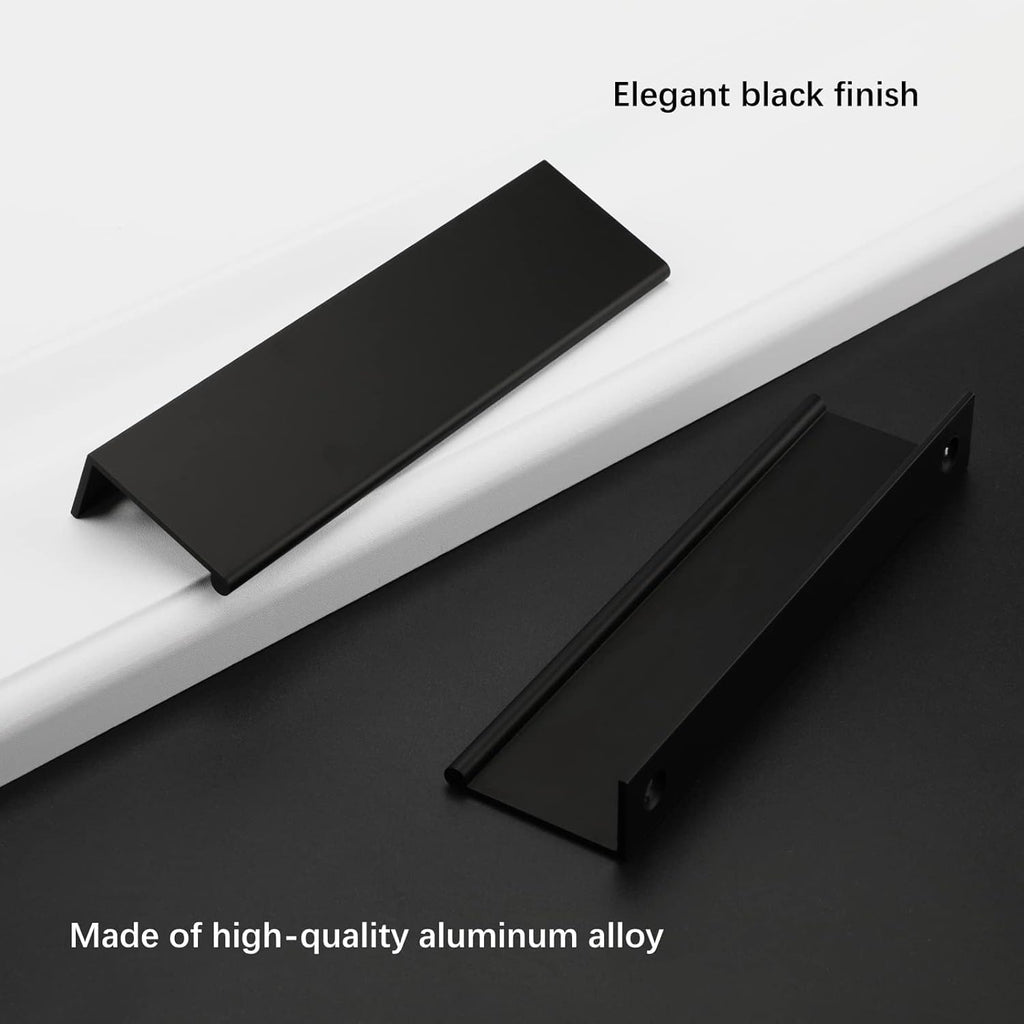 24 Pack 5" Cabinet Pulls Black Finger Pulls for Cabinets