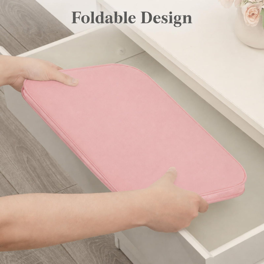 Slim Collapsible Laundry Basket with Handles, 65L, Pink