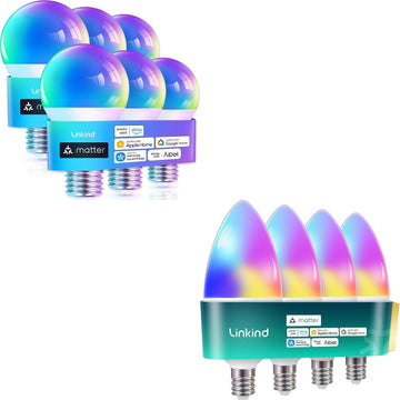 A19 Matter Smart Light Bulbs+Matter B11 Candelabra Bulbs
