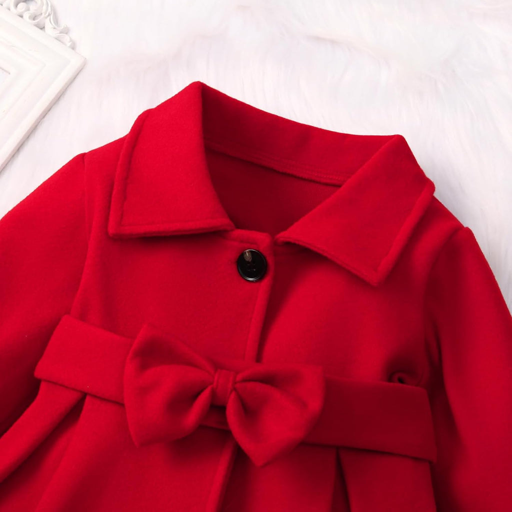 Toddler Baby Girl Clothes Jacket Coat Long Sleeve Solid Color Buttons Dress Coat Fall Winter Outfit