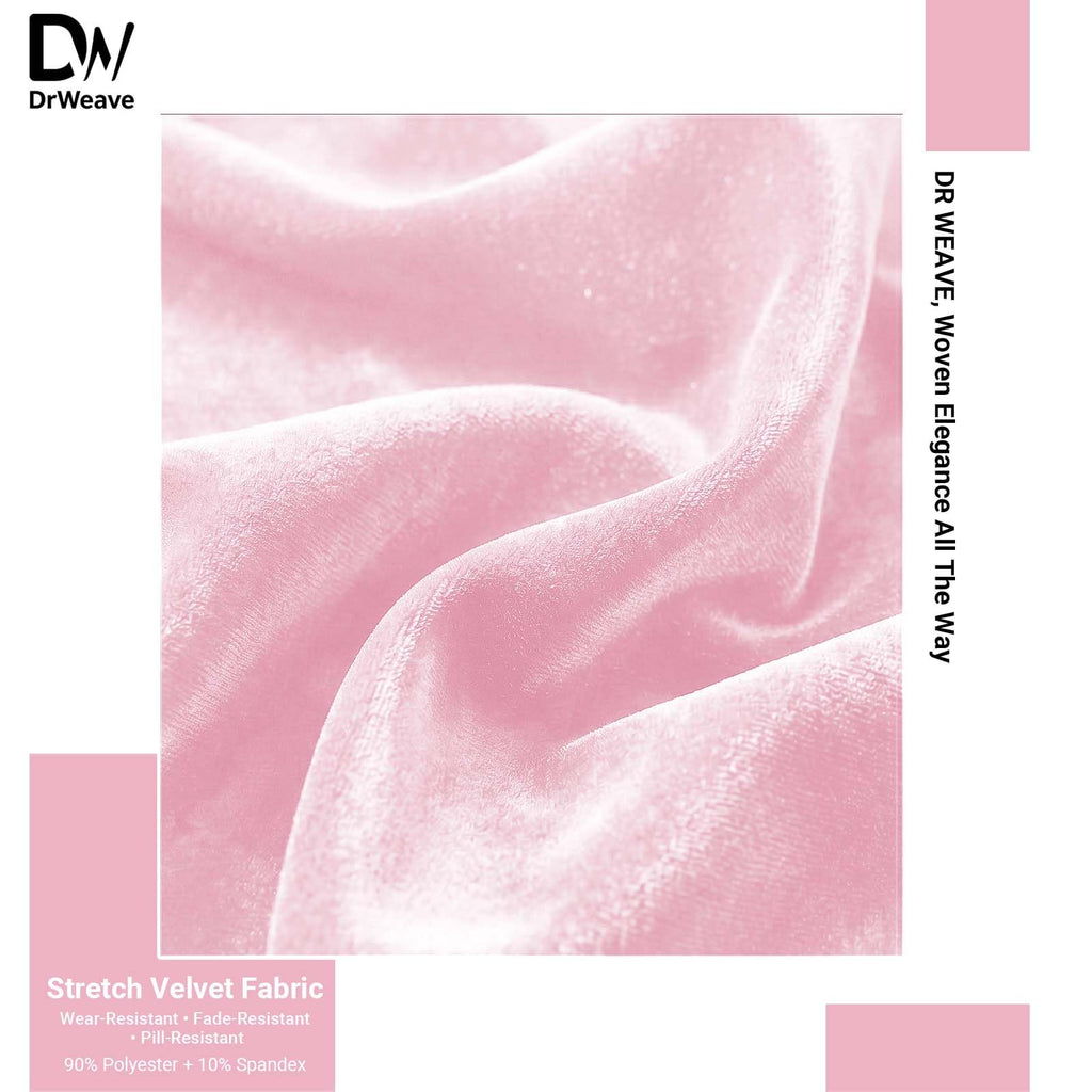 Stretch Velvet Fabric by the Yard Pink 60 Inch Wide 3 Yards