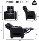 Electric Power Recliner Chair, PU Leather Home Theater Seating with Power Headrest