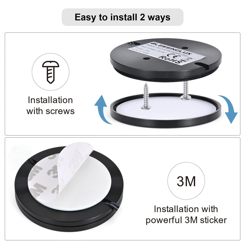 6pack LED Puck Light Kit, 2700-6000K Smart Round Under Cabinet Lighting with APP Control, Compatible with Alexa