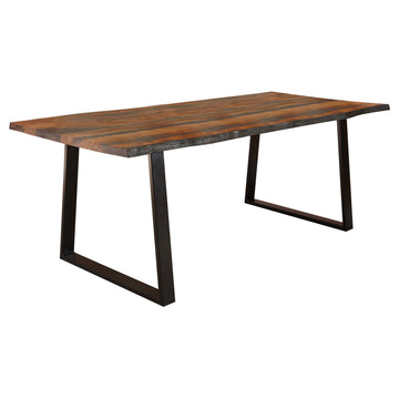 Ditman 80-Inch Live Edge Wood Dining Table Grey Sheesham 110181