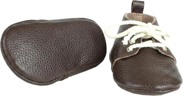Dark Brown Leather Baby Booties Moccasins Shoes