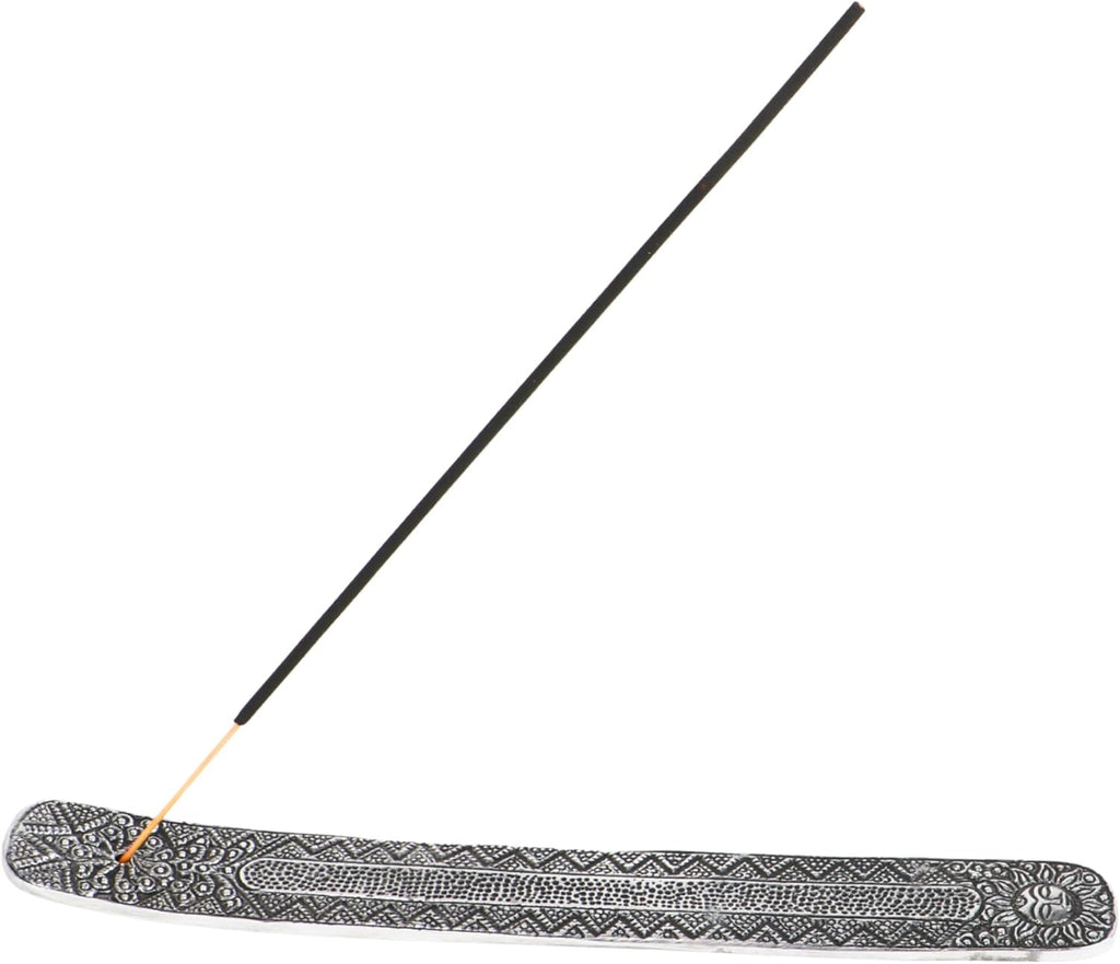 Metal Incense Stick Holder 9.5" Long, Ash Catcher-Silver Finish Ideal Gift for Wedding, Aromatherapy, Zen - Set of 6