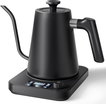 Gooseneck Electric Kettle, ±1°F Temperature Control Electric Kettle, 1.0L 1200W Fast Heating, 24H Keep Warm, 30Min