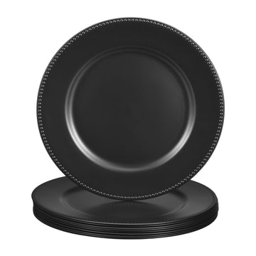10pcs Charger Plates Bulk 13 Inch Plastic Charger Plates Round Plate Charger for Dinner Wedding Party Event Table