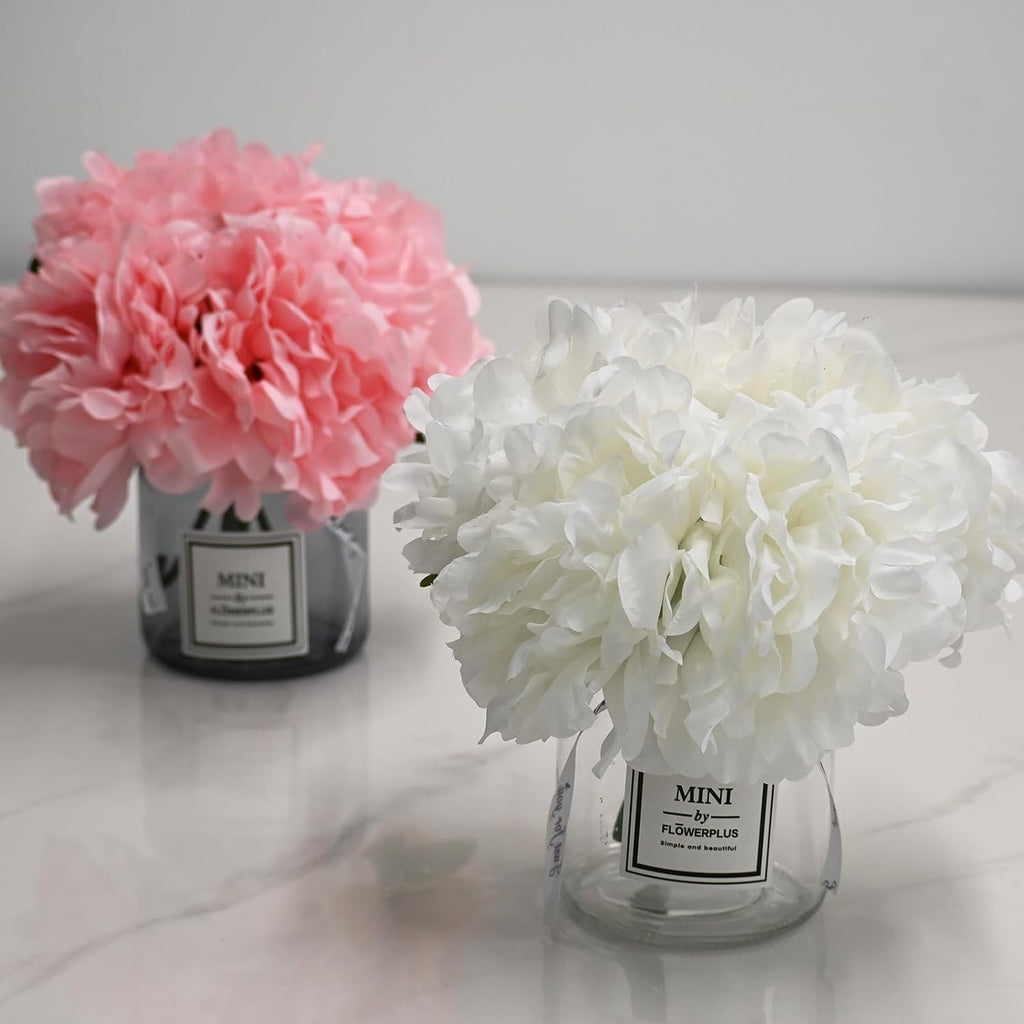 Artificial Pink Peony Flowers in Vase,Wedding Table Centerpiece Home Decor