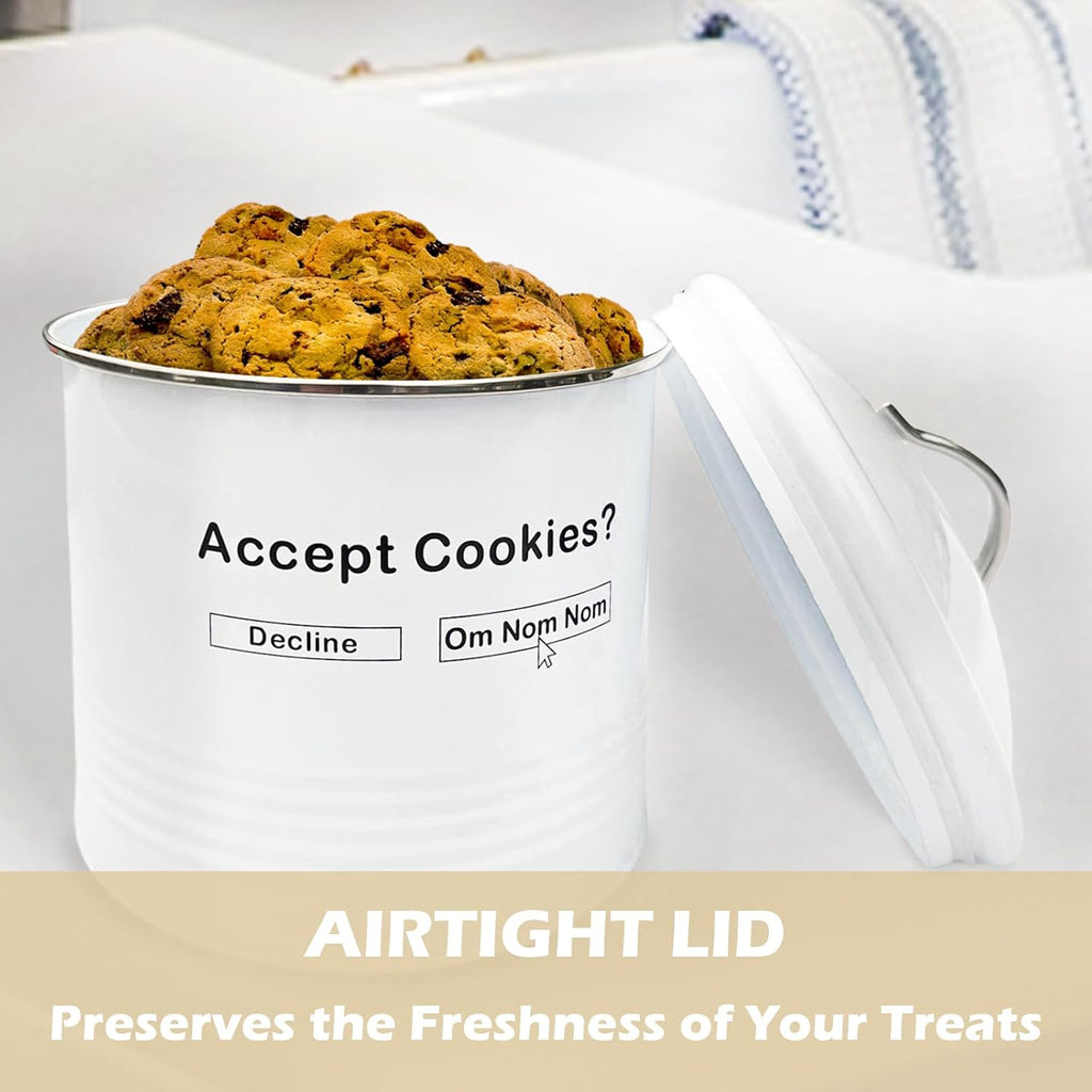 Unique Cookie Jars with Lids Airtight, Cute COOKIE TINS with Lids, Vintage Cookie Jars Counter Decorative, Large