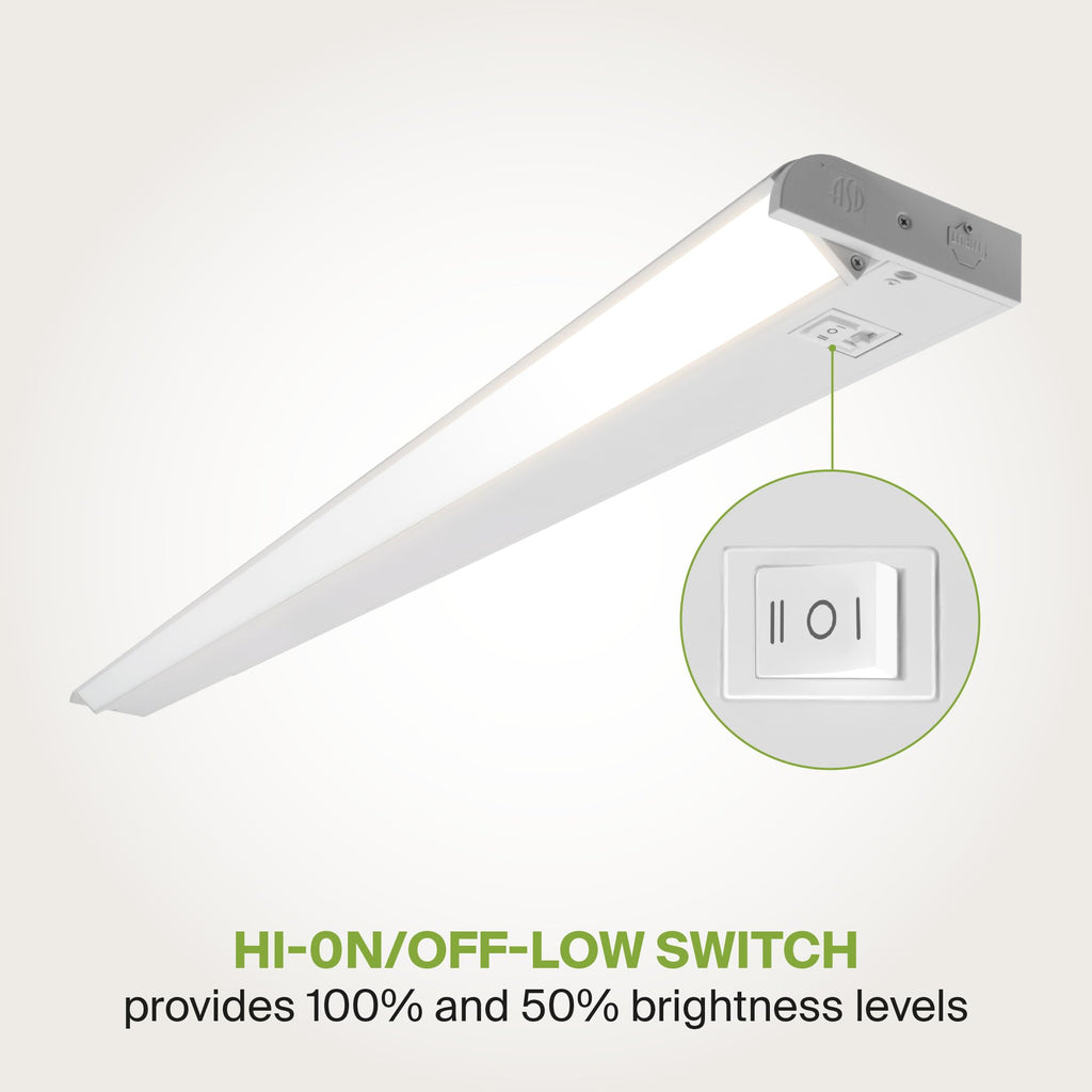 White Swivel LED Under Cabinet Light, 40 Inch 20W, Plug in/Hardwired