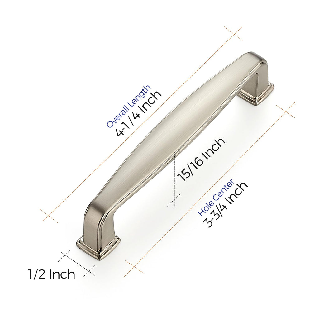 Brushed Nickel Cabinet Handles Cabinet Pulls 3-3/4 Inch 25 Pack