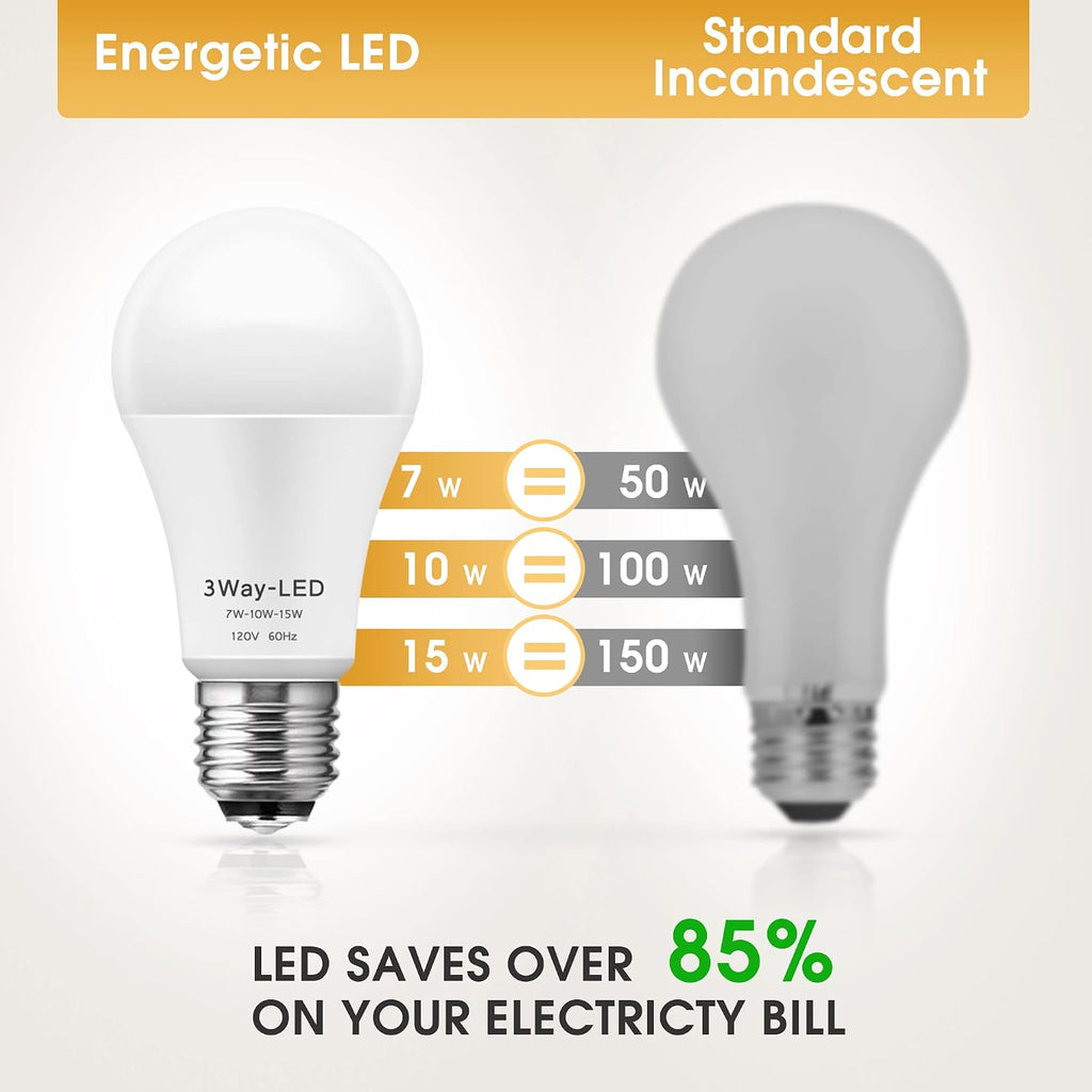 Light Bulbs, 3 Way Light Bulbs 50 100 150W Equivalent 3000K