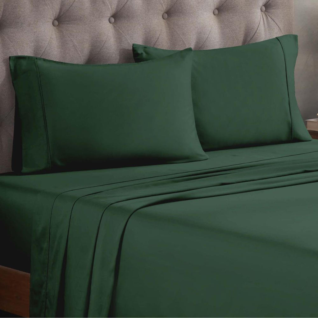 Egyptian Cotton 300 Thread Count Bed Sheet Set, 1 Elastic Deep Pocket Fitted Sheet, 1 Flat Sheet, 2 Pillowcases
