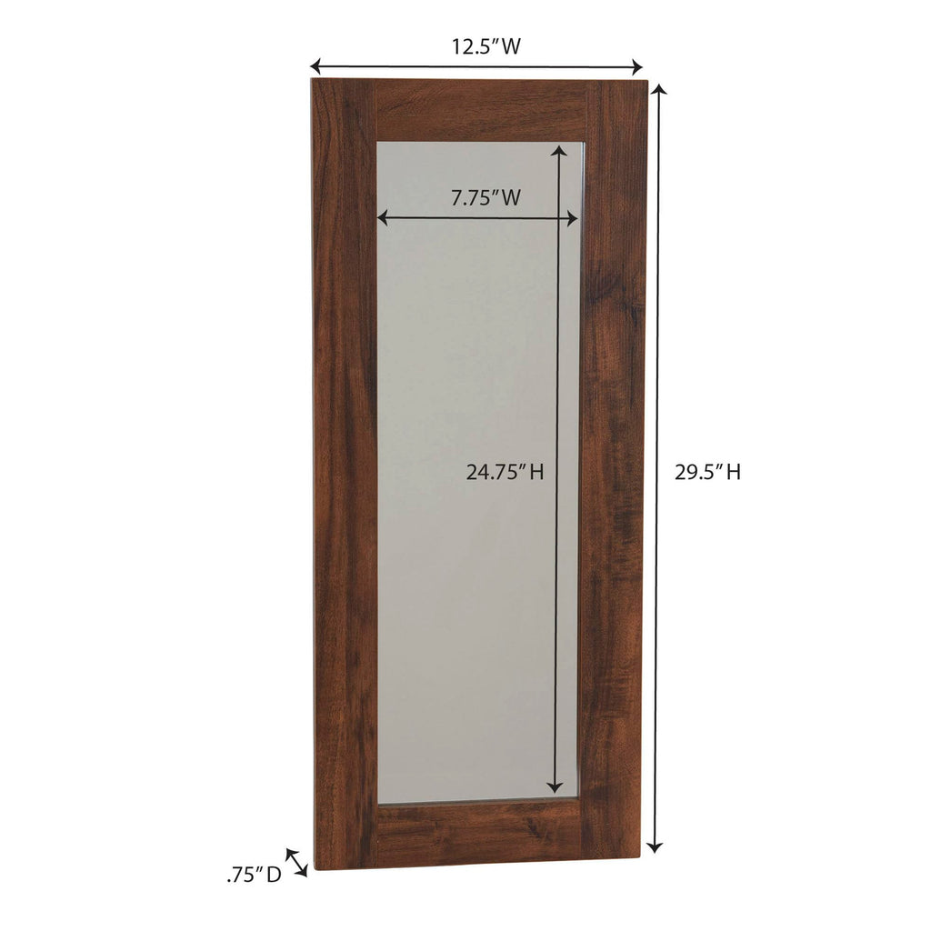 Rectangle Wall Mirror Décor, Hickory Finish