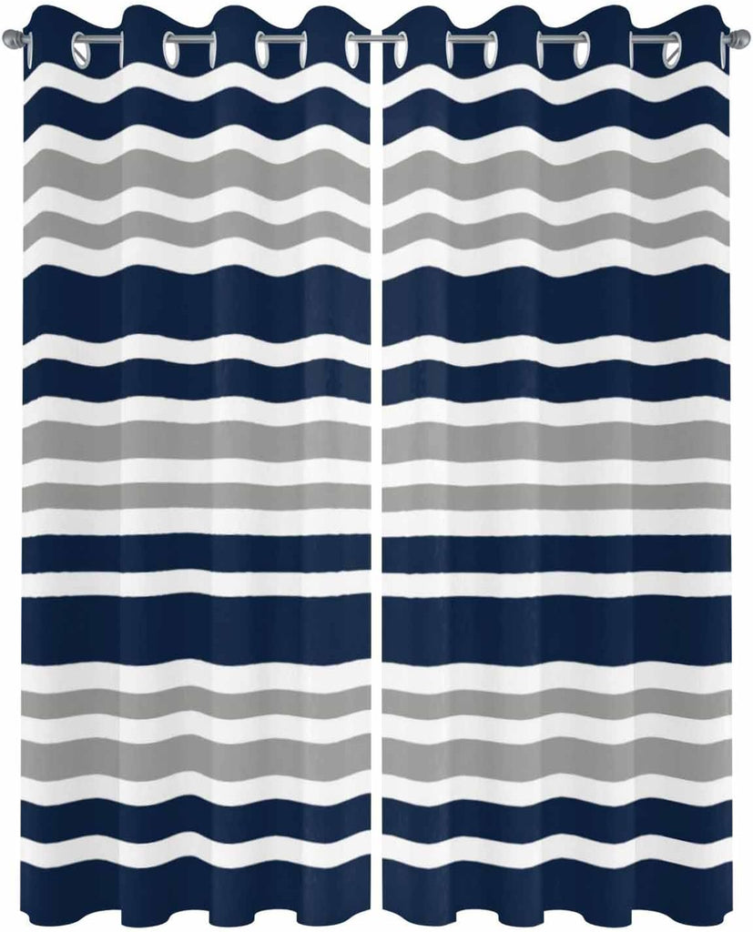 Outdoor Curtains Waterproof, Navy Blue Privacy Screen Outdoor Front Porch Decor, Grommet Outside Curtains for Porch